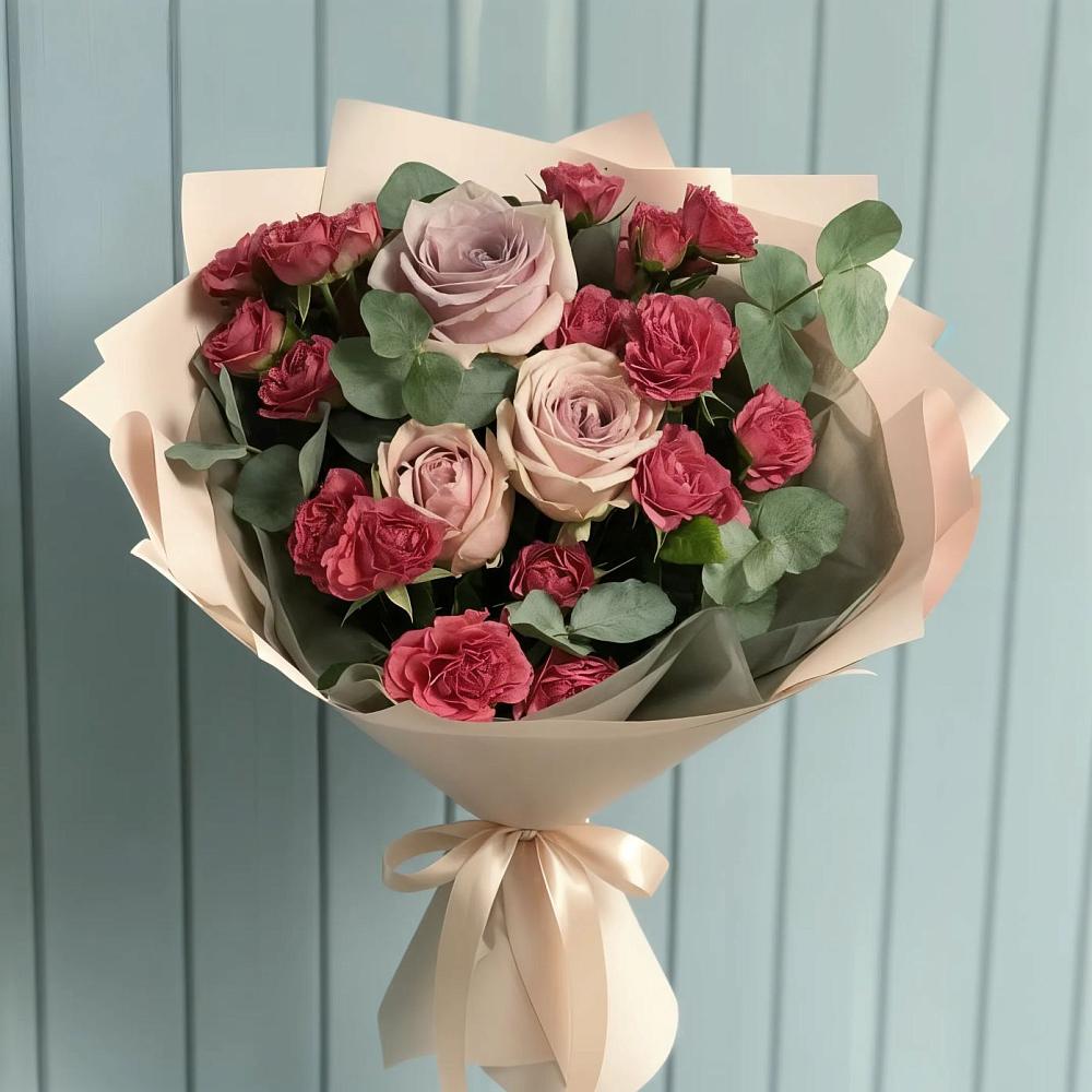 Букет цветов из: Гвоздики и Розы в Петровское Щелковского района