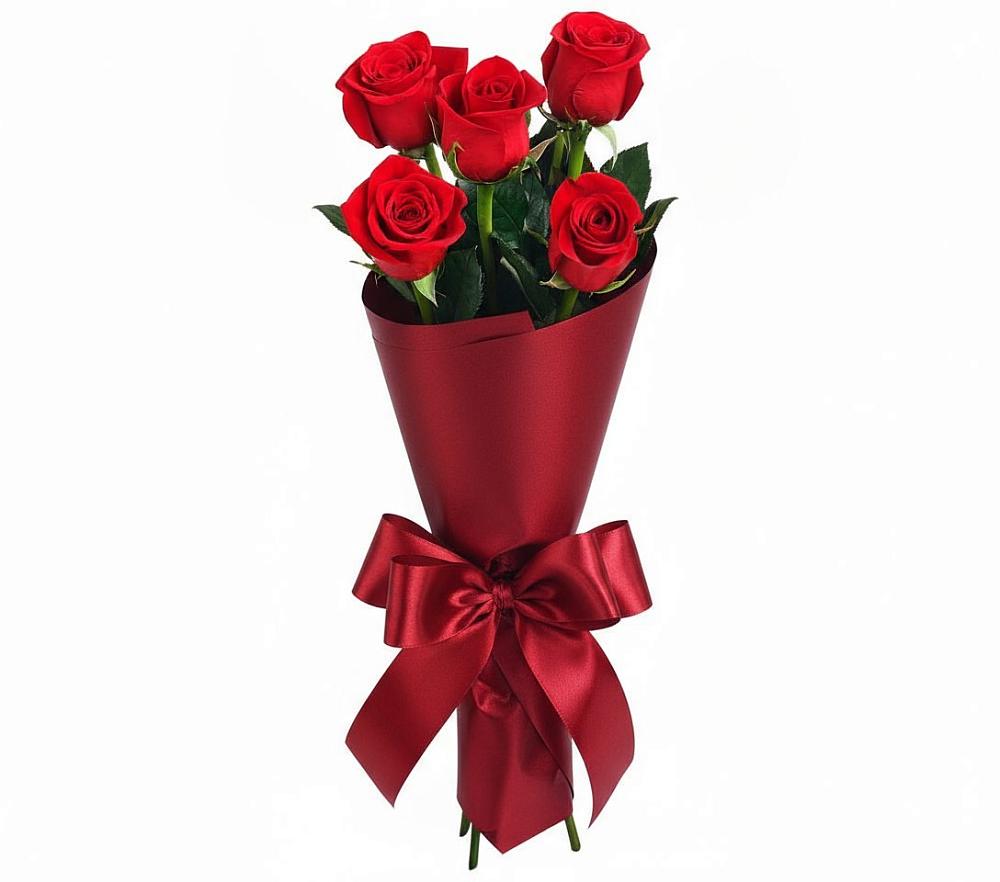 Букет 5 Красных роз Эдлесс Лав в Петровское Щелковского района