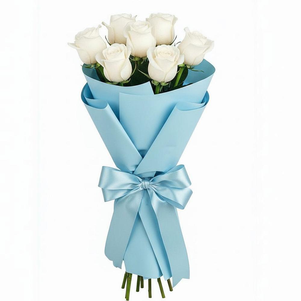 Букет 7 белых роз Проуд в Петровское Щелковского района