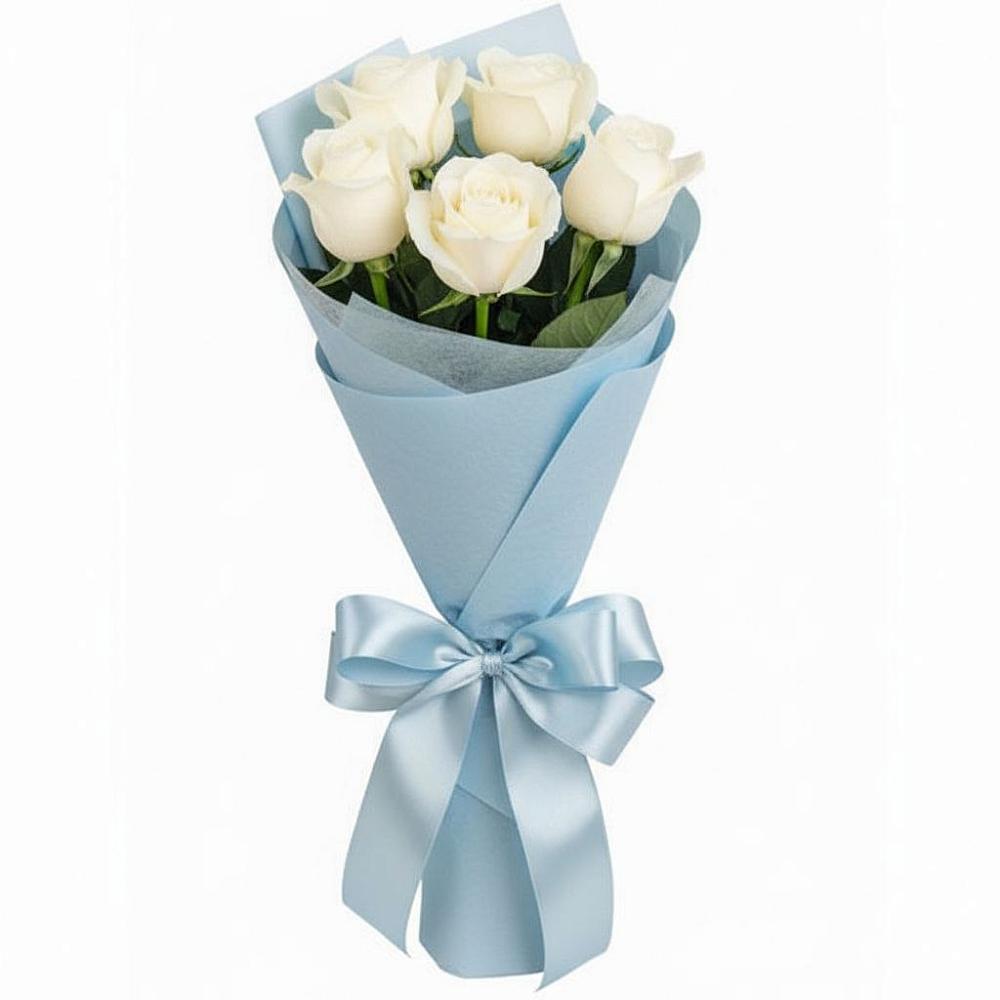 Букет 5 Белых роз Проуд в Петровское Щелковского района
