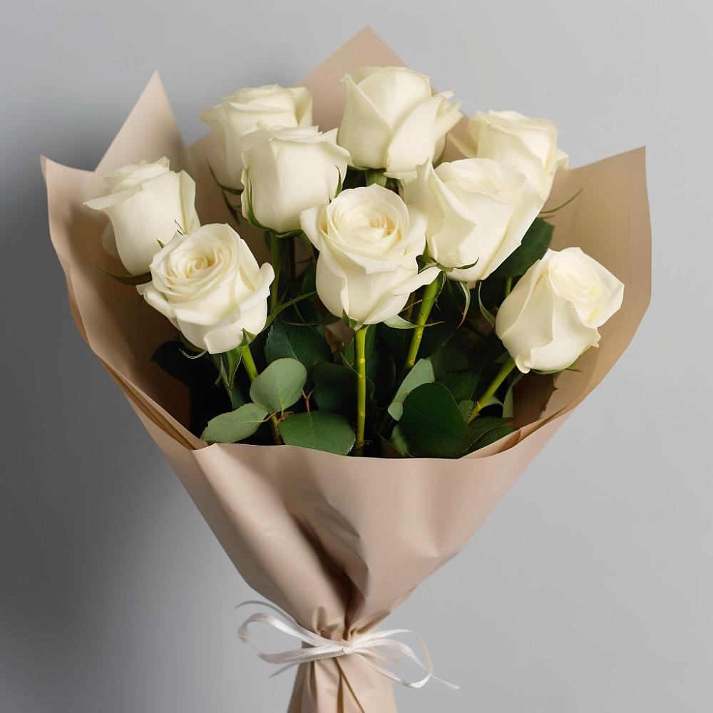 Букет 9 Белых роз Эдлесс Лав в Петровское Щелковского района