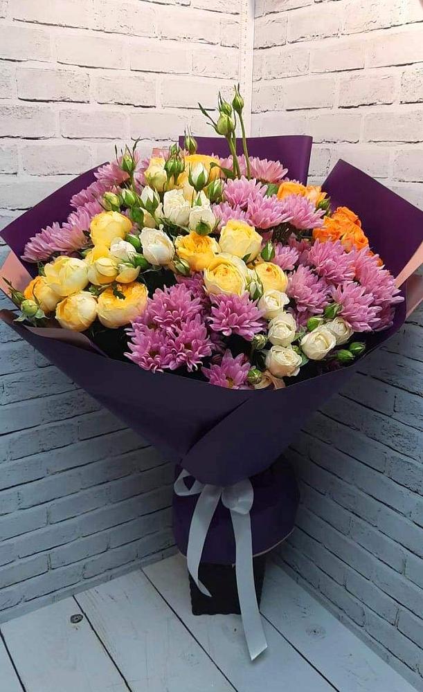 Букет цветов из: Хризантемы и Розы в Петровское Щелковского района
