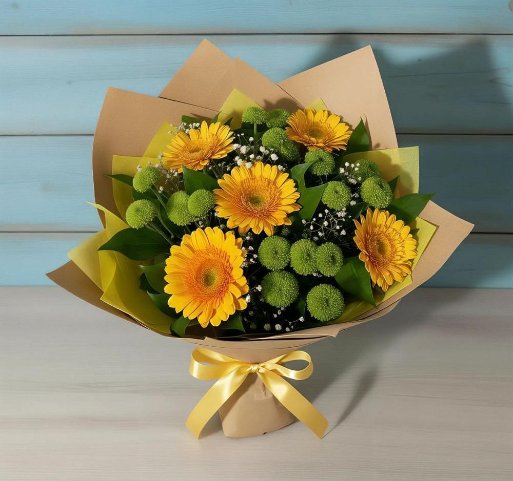 Букет цветов из: Герберы и Хризантемы в Петровское Щелковского района