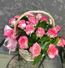 Цветочная композиция из Розы в корзине #REPLACE_PRED# Петровское Щелковского района