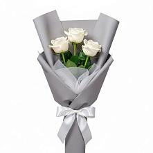 Букет 3 белые розы в Петровское Щелковского района