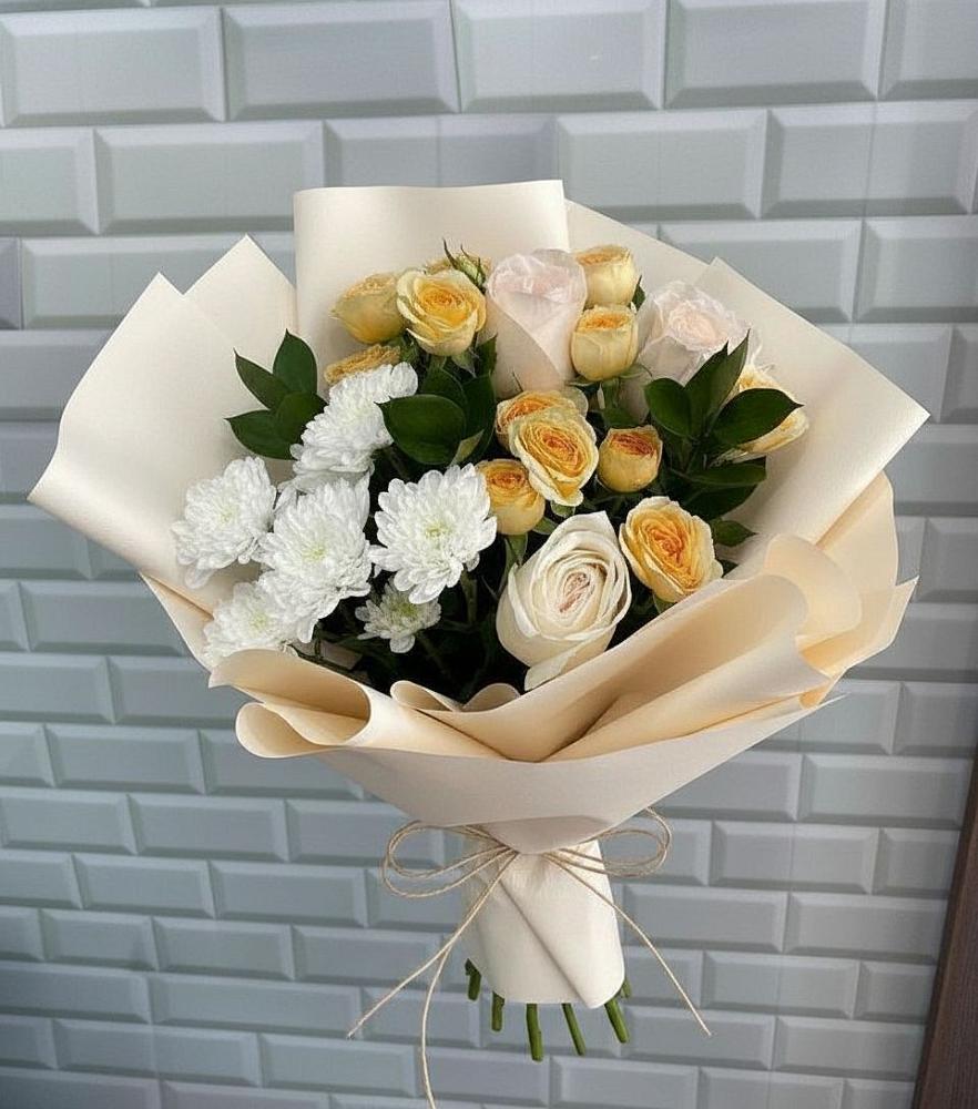 Букет цветов из: Розы и Хризантемы в Петровское Щелковского района