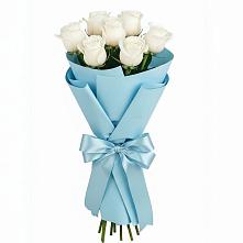 Букет 7 белых роз Проуд в Петровское Щелковского района