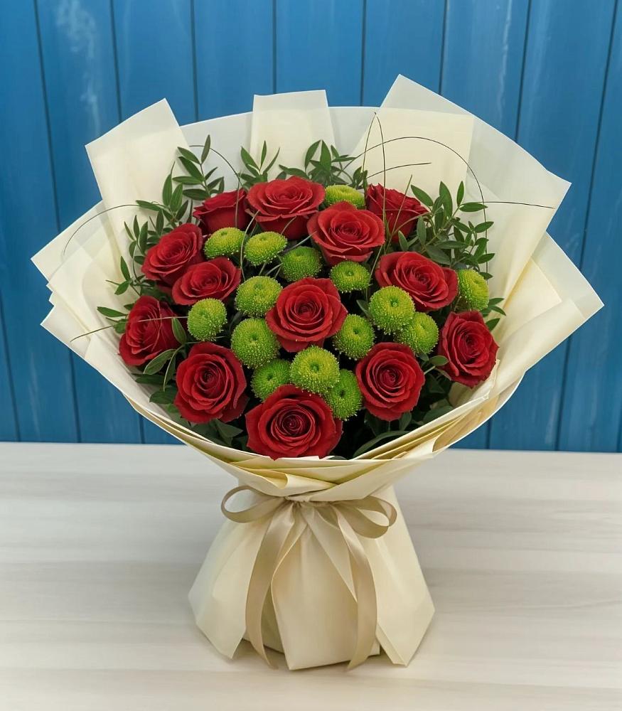 Букет цветов из: Розы и Хризантемы в Петровское Щелковского района