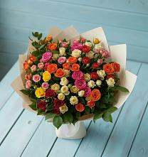Букет Микс из разноцветных кустовых роз в Петровское Щелковского района